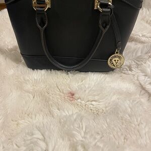 Anne Klein Black Tote with Gold Accents